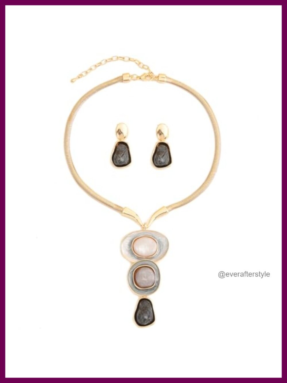 Chunky Statement Jewelry Set Ocean Seashell Choker Necklace Earrings Women